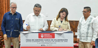 Morelos, SME y Cooperativa LF del Centro, firman convenio para el desarrollo energético