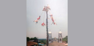 Ayuntamiento derriba cancha y palo ceremonial de voladores en San Antonio Rayón, Puebla