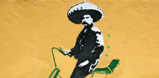 Bicicleteros de todos los países expresaos en los muros